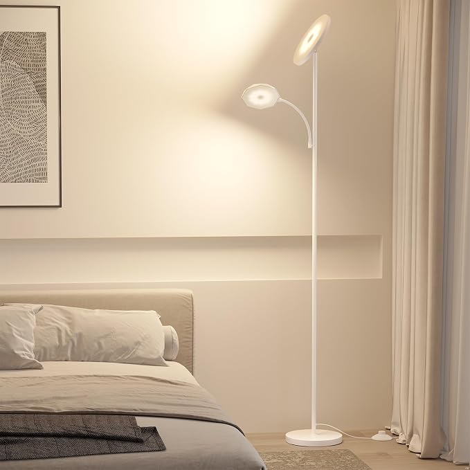 SUNMORY Floor Lamps for Living Room，LED Standing Lamp with Remote Control | 48W/4200LM Super Bright, 69" Tall Floor Lamp with Stepless Dimmable, Modern Torchiere Reading Lamp for Bedroom, Office