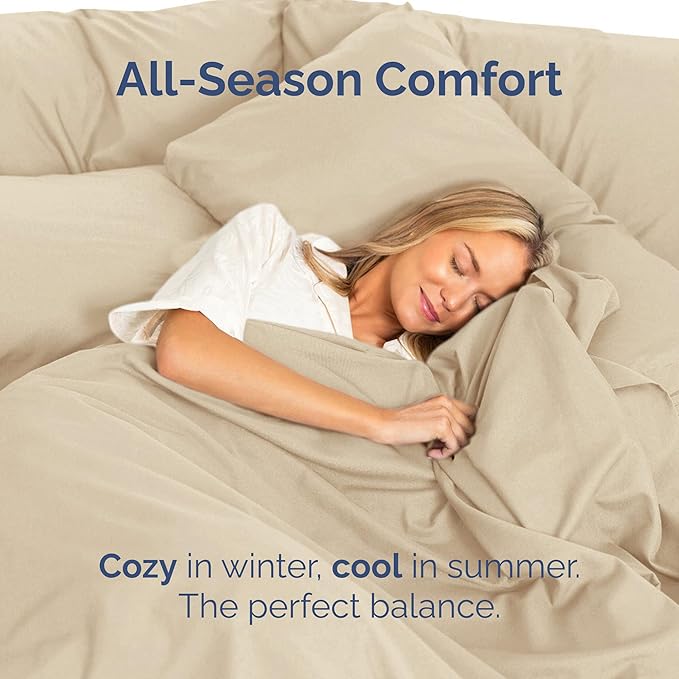Twin Flat Sheet - Single Top Flat Sheet Only - Breathable & Cooling - Cream | Hotel Luxury Top Flat Sheet Only, Ultra-Soft, Breathable & Cooling, Fade & Wrinkle Free, Easy-Care, Stain & Shrink Resistant