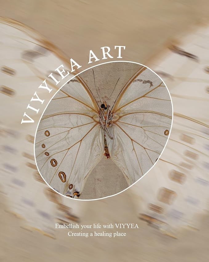 VIYYIEA Vintage Gold Framed Wall Art for Living Room,【Morpho polyphemus】-(16L x 12W)