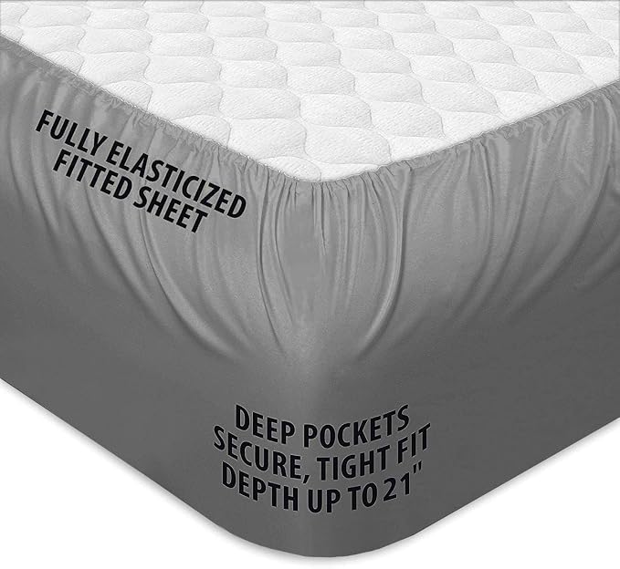Twin Mattress Topper, Extra Thick Pillow Top Mattress Pad Cover | Cooling Mattress Cover, Overfilled Top Bed Topper Protector for Back Pain, Soft Breathable for Hot Sleeper, Grey