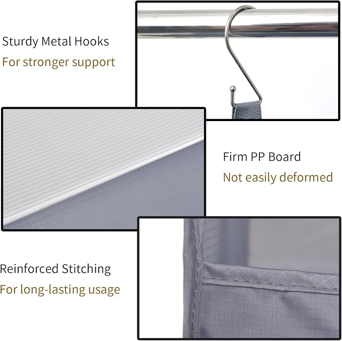 GRANNY SAYS 4-Shelf Hanging Closet Organizer, Foldable Storage, Gray | 44 lb Capacity, No-Sag Support, Keeps Clothes Neat, Folds Flat, Fits RV, Dorm & Small Closets, 2 Pack