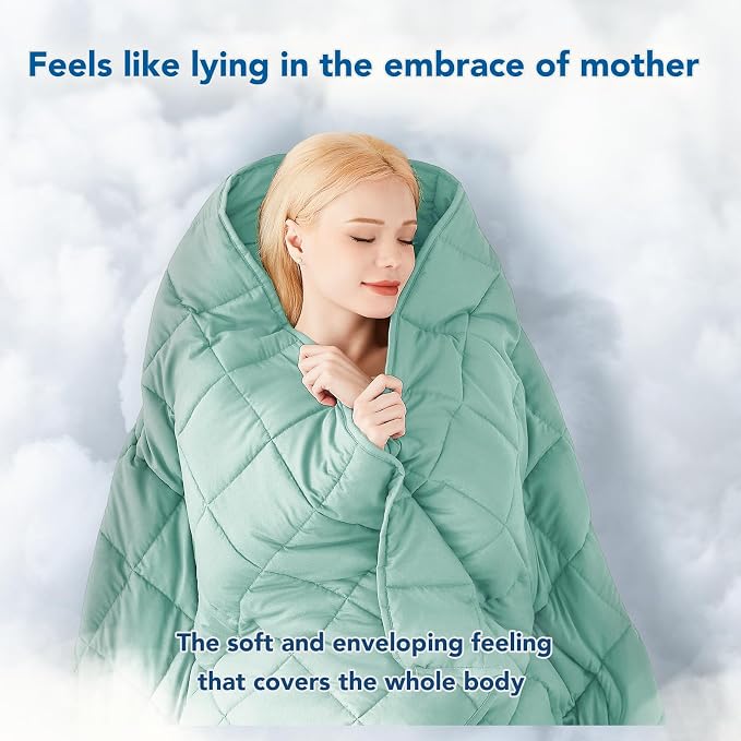 Weighted Blanket for Adults (20 lbs, 60" x 80") Queen Size Soft Cooling Heavy Blanket Sleeping, Apply to 190-210 lbs Body, Thick Breathable Blanket with Glass Bead, Easy Care