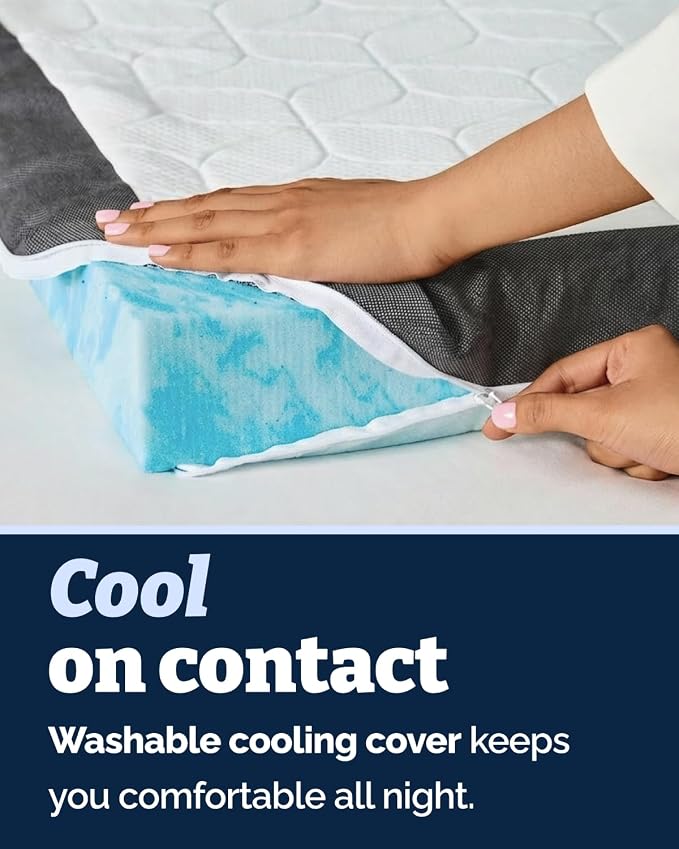 Memory Foam Mattress Topper & Cooling Cover - Dorm Room Essentials - 3 Inch | Plush, Thick & Comfy, Pain & Pressure Relief, Twin XL Size Mattress Pad w/ Straps & Removable Washable Cover, Oeko-Tex
