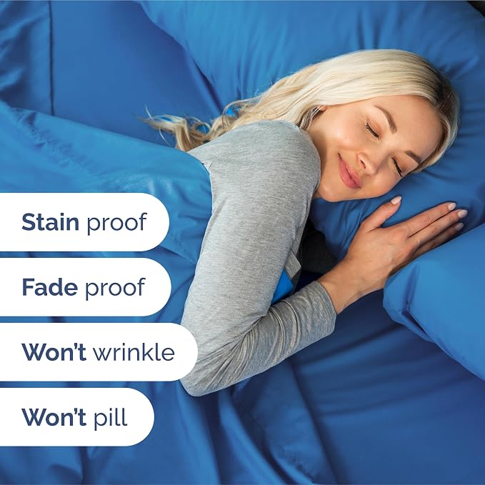 Extra Deep Queen Sheet Set - 4 Piece Breathable Cooling Sheets - Royal Blue | Easily Fits 18 to 24 inch Mattress - Ultra Soft, Wrinkle & Fade Free with Extra Deep Pockets - Comfy Hotel Luxury Bedding
