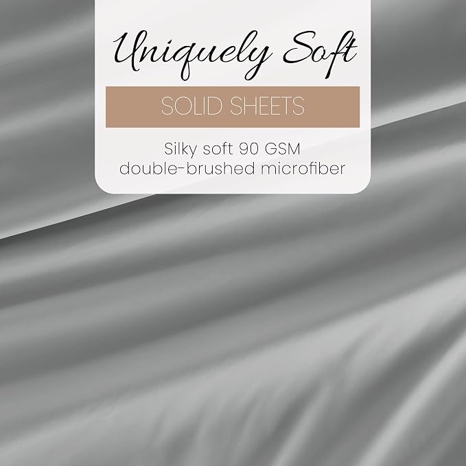 Linen Market Bed Sheets for Twin Size Bed (Light Gray) - Sleep Better Than Ever with These Soft and Cooling Twin Sheets - Deep Pocket Fits 16" Thick Beds - 3 Piece Twin Sheet Set