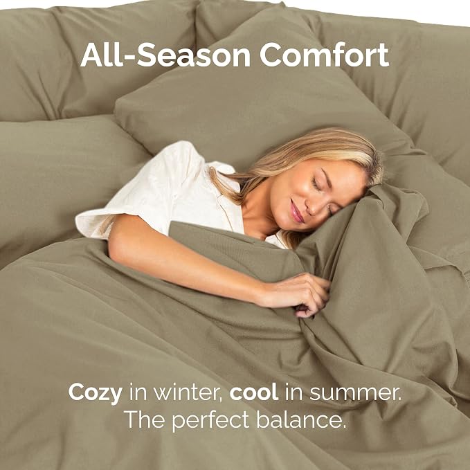 Queen Flat Sheet - Single Top Flat Sheet Only - Soft & Cooling - Khaki | Hotel Luxury Top Flat Sheet Only, Ultra-Soft, Breathable & Cooling, Fade & Wrinkle Free, Easy-Care, Stain & Shrink Resistant