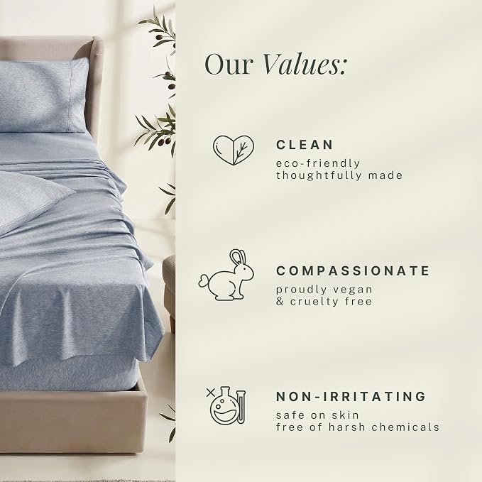 Hearth & Harbor Bed Sheets, Luxury Soft 6 Piece Bed Sheet Set Extra Deep Pocket Fitted Sheets Fits Mattress up to 21", Double Brushed Bedding Sheets & Pillowcases,