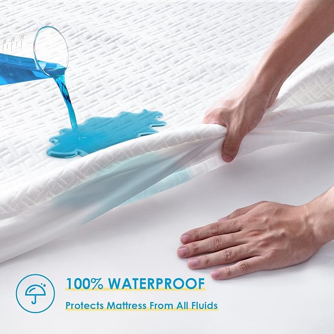 Cozymaker TwinXL Size 100% Waterproof Mattress Protector with Deep Pockets | Fits 8"-21" Mattresses, 3D Air Fabric, Soft Breathable Noiseless Cooling Bed Mattress Pad Cover, Machine Washable
