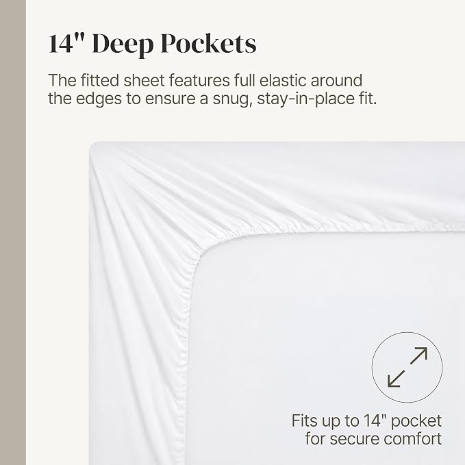 Modern Threads Soft Microfiber Solid Sheets - Luxurious Microfiber Bed Sheets - Includes Flat Sheet, Fitted Sheet with Deep Pockets, & Pillowcases White King