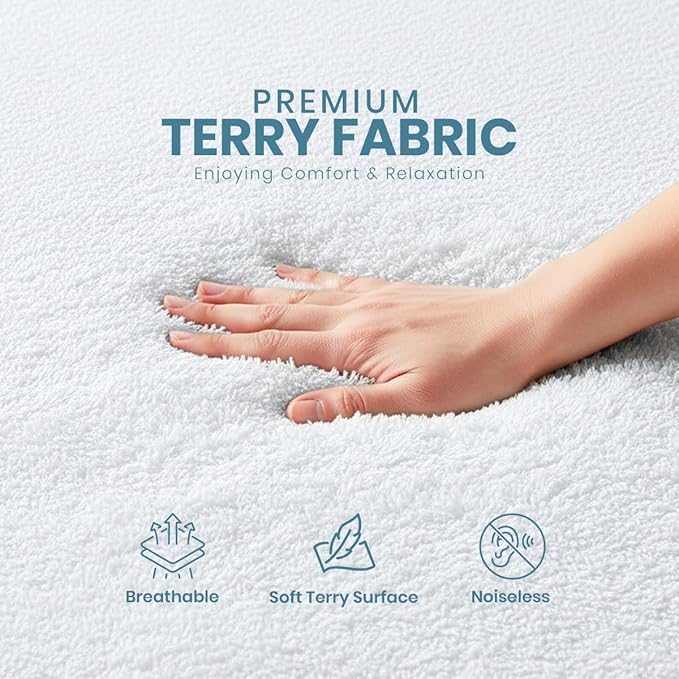 Waterproof Twin XL Size Mattress Protector fits Upto 15" deep Mattresses | Utopia Bedding 200 GSM Soft & Breathable Mattress Cover, Dirt-Proof, Noiseless, Machine Washable Fitted Sheet Style, White