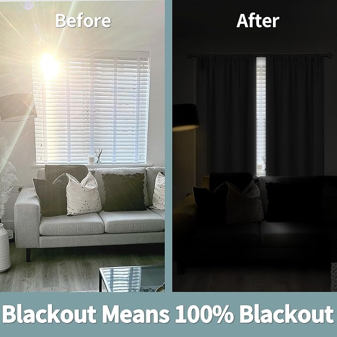 BGment Dove Grey 100% Blackout Curtains for Bedroom 84 Inch Length | Thermal Insulated Soundproof, Light Blocking, Black Out Curtains for Living Room, 2 Panels, 52 x 84 Inch