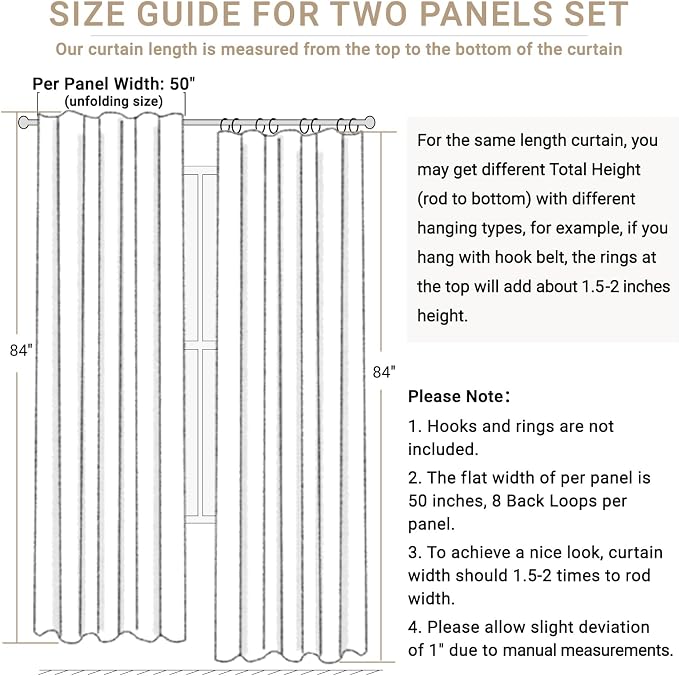Faux Linen Total Blackout Curtains for Bedroom 84 Inches Long, Terracotta | 100% Blackout Shield, Back Tab/Rod Pocket Living Room Drapes, Thermal Insulated Blackout Curtains 2 Panels Set, 50"W x 84"L