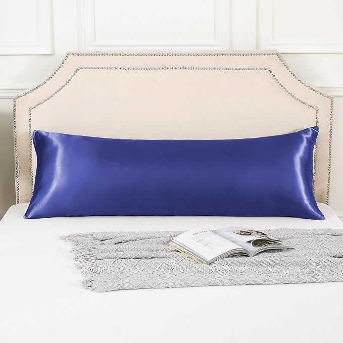 Body Pillow with Satin Pillowcase, Body Pillow for Adults, Navy Blue