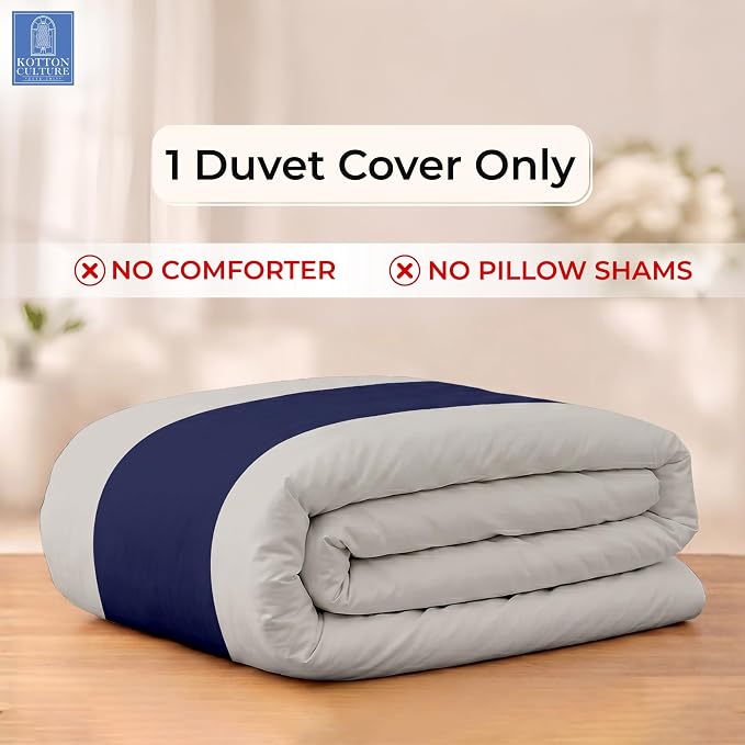 1 Pc King Size Duvet Cover Only -100% Egyptian Cotton 600 Thread Count Ultra Soft Premium Durable Comforter Cover Zipper Closure & Corner Ties (Dashing Blue, King 104"x94")