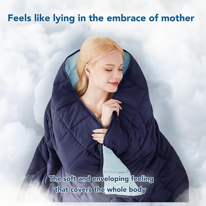 Weighted Blanket for Adults (15 lbs, 60" x 80") Queen Size Soft Cooling Heavy Blanket Sleeping, Apply to 130-160 lbs Body, Thick Breathable Blanket with Glass Bead, Easy Care