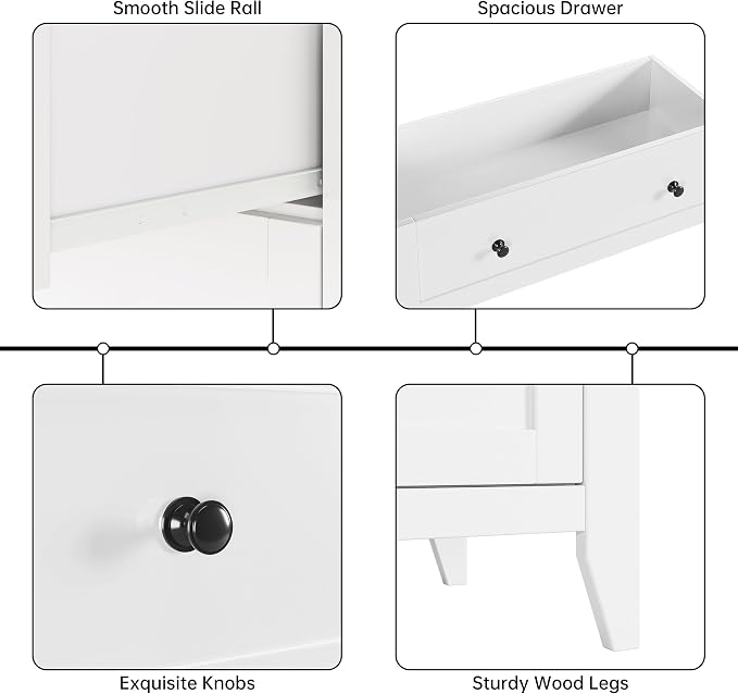 Garvee 5 Drawer Dresser for Bedroom, Modern Tall Chest of Drawers with Metal Knobs, Wooden Clothes Storage Organizer for Closet, Nursery, Living Room, Apartment, White | Lacquered Finish, Metal Knobs, Clothes Storage Organizer for Closet, Nursery, Livi...