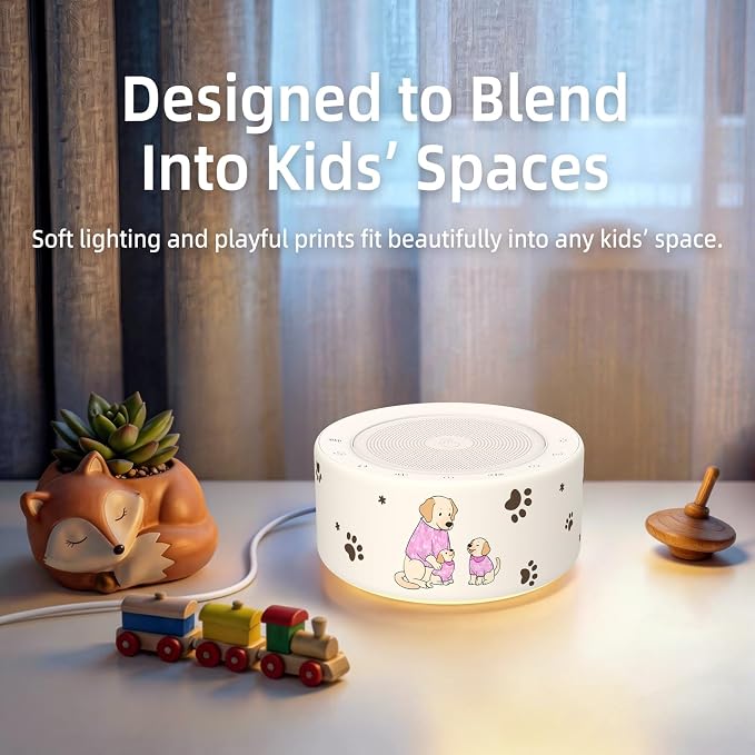 Kipcush White Noise Machine for Baby & Adults, Sleep Sound Machine with 30 Soothing Sounds, 8-Color Night Light, Memory Function, White Noise for Sleeping, Nursery, Office, Travel, Relaxation