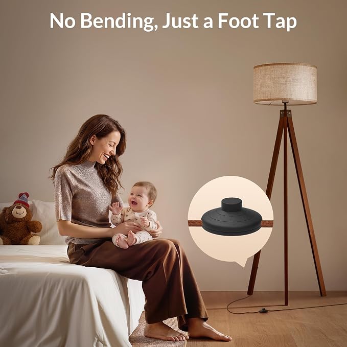 LEPOWER Tripod Floor Lamp Mid Century Modern Standing Lamps for Living Room | Light-Diffusing Linen Shade, Premium Rubberwood Tripod with E26 Base, Adding Warmth to Bedroom, Office & Study Corner Brown