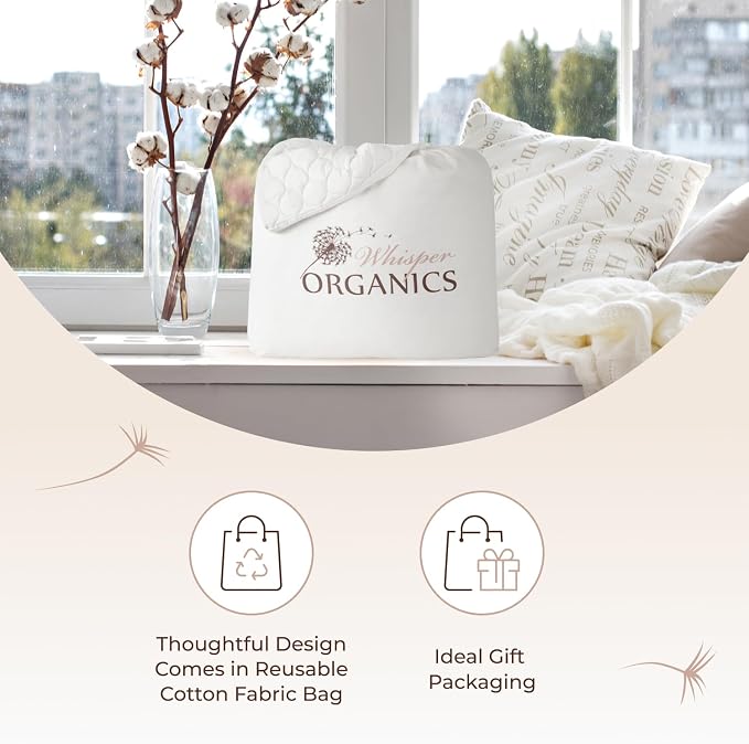 100% Cotton Organic Mattress Pad - Breathable & Cooling Mattress Protector RV Short Queen - Premium 300GSM Quilted & Machine Washable - Fairtrade & GOTS Certified Bed Protector (White, RV Short Queen)