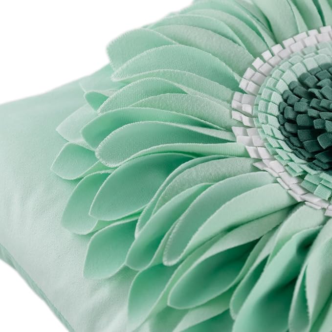 OiseauVoler Decorative 3D Flower Throw Pillow Cover for Couch 18 x 18 Inch