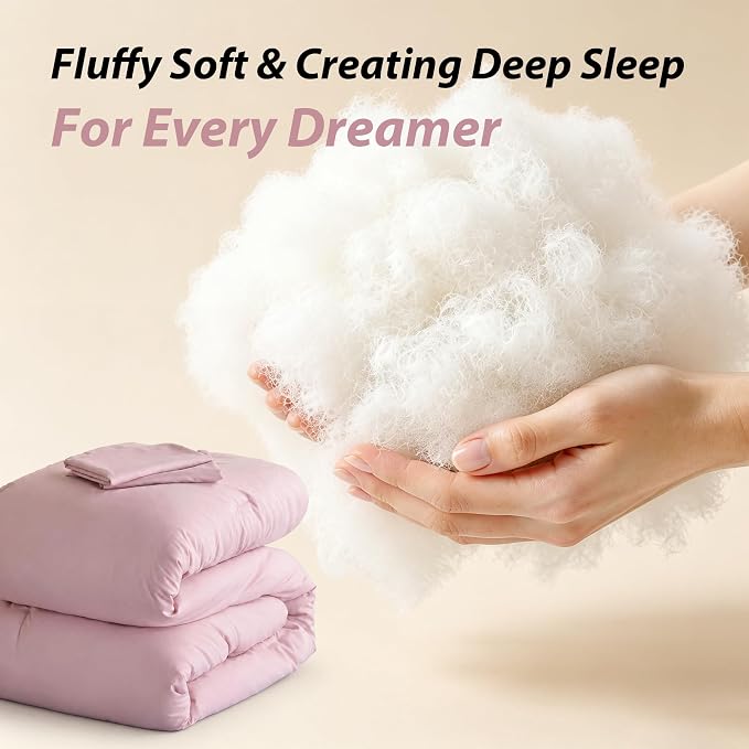 weigelia Pink Comforter Set Queen Size, All Season Lightweight Bedding Set | Soft Microfiber Queen Comforter Set, Machine Washable, Solid Color Bed Set (1 Comforter, 2 Pillowcase)