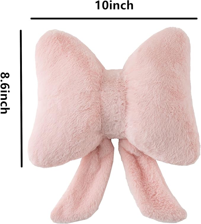 Bow Pillow Throw Pillows Butterfly Shaped Decorative Cute Pillows for Bed Sofa Cute Home Decor,Pink 10 * 8inch