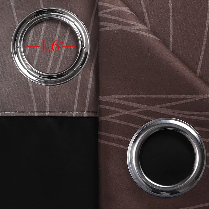 Brown and Teal Ombre Blackout Curtains for Bedroom 84 Inch | Light Blocking Gradient Curtains for Living Room,Thermal Insulated,Room Darkening Grommet Window Drapes,42Wx84L,2 Panels Set