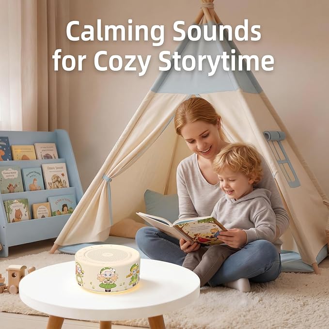 Kipcush White Noise Machine for Baby & Adults, Sleep Sound Machine with 30 Soothing Sounds, 8-Color Night Light, Memory Function, White Noise for Sleeping, Nursery, Office, Travel, Relaxation