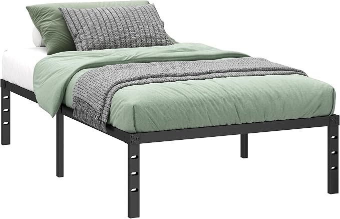 Metal Platform Bed Frame Twin Size, 12 Inch Height with Heavy Duty Steel Support, No Box Spring Needed, Easy Assembly and Underbed Storage,Black