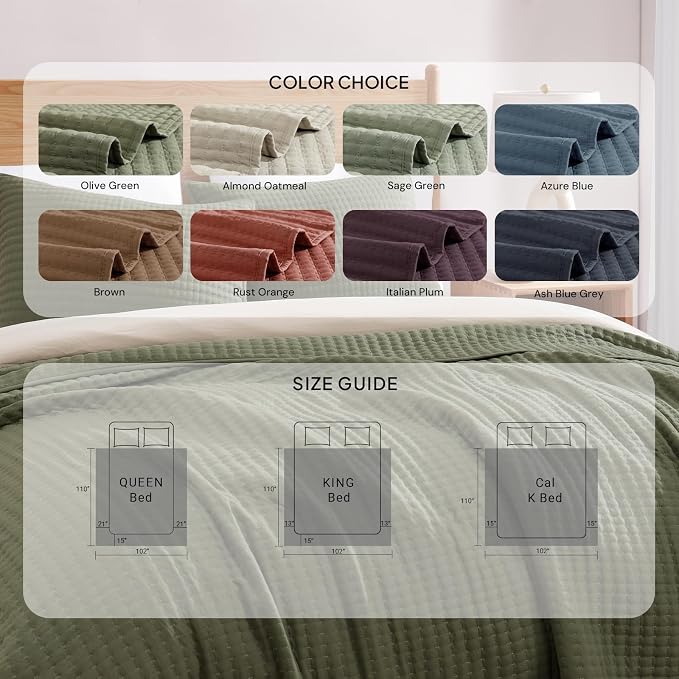 Oversized King Quilt-Brown Lightweight Bedspreads Quilt Bedding Set | Soft Coverlet with 2 Shams for All Seasons, Suitable for Bed, Couch, 102"x110"
