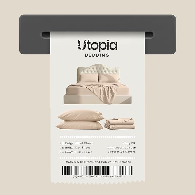 California King Sheets Set, 4 Pieces 16" Deep Pocket Bed Sheets, Beige | Extra Soft Bedsheet Set, Comfy & Breathable Cooling Sheets, Wrinkle & Fade Resistant, Fitted Sheet, Flat Sheet, 2 Pillowcases