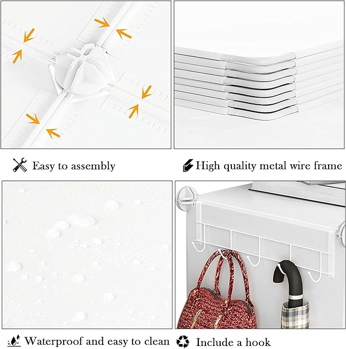 AWTATOS Closet Organizer 8 Cube Storage Shelves, White | Closet Organizers and Storage, DIY Stackable Cubby Shelving, Clothes Organizers for Closet Bedroom Living Room Office