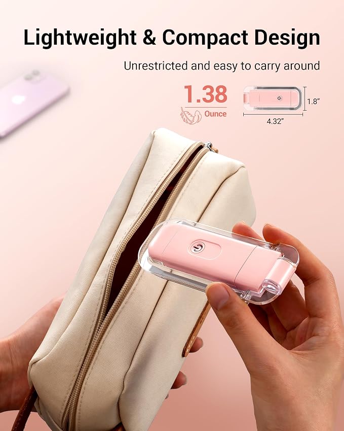 DEWENWILS Book Reading Light with Clip, USB Rechargeable Booklight Pink | Warm White, Brightness Adjustable, Flexible Lighting Angle, Portable Bookmark Lamps for Bookworms, Kids