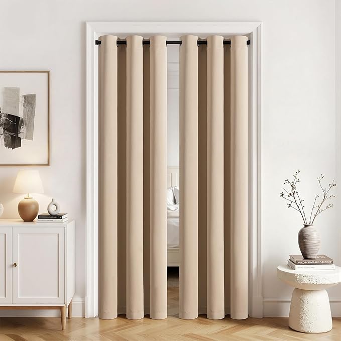 MIULEE Closet Curtain for Open Closet Without Door Grommet Top 34x80 Inches | Covers Closet, Privacy Curtains for Room Divider, Sun/Light Blocking, Quality Fabric, Doorway