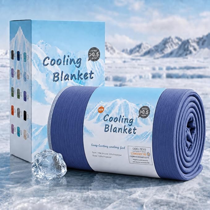 TOPCEE Cooling Blanket(60"x90"Twin Size)for Night Sweats Absorbs Heat to Keep Adults, Children Cool on Warm Nights, Q-Max 0.5 Cooling blankets for Hot Sleepers, Ultra-Cool Lightweight Blanket for Bed | Absorbs Heat Cold Summer Blanket for Night Sweats ...