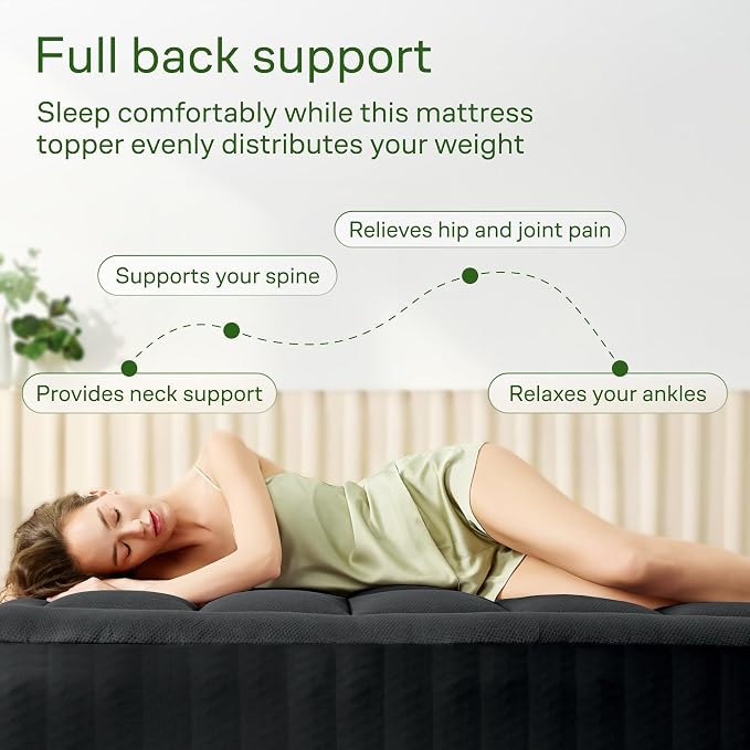 Niagara Sleep Solution Ultra Soft & Cooling Mattress Topper - King Size | Rayon Derived from Bamboo, Pillow Top Mattress Pad, 20" Deep Pocket, Back Pain Relief, Perfect for Hot Sleepers, Black