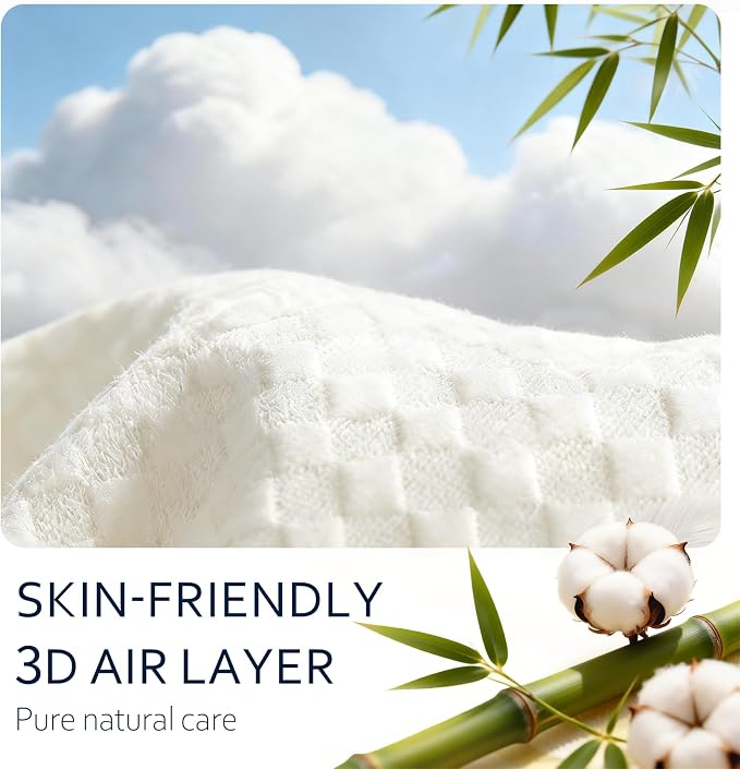 Waterproof Mattress Protector Full, Organic Cotton, White | Organic Cotton 250GSM 3D Waffle, Noiseless TPU Waterproof, Deep Pocket 8-18" Fit, OCS & OEKO-TEX Certified, Washable