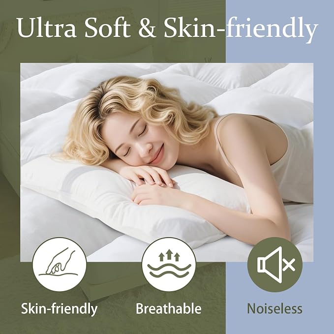 2 Inch Memory Foam Mattress Topper Twin for Back Pain, Extra Soft Pillow Top Mattress Topper, Fluffy Shredded Memory Foam Filled