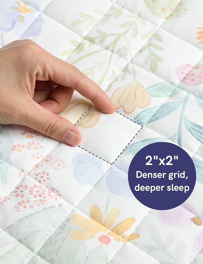 YnM 15lbs Weighted Blanket for Adults, Linen Heavy Bed Throw Blanket with Cooling Glass Beads for All Season Use, Ideal for ~140lbs (60x80 Inches, Queen, Palm Tree)