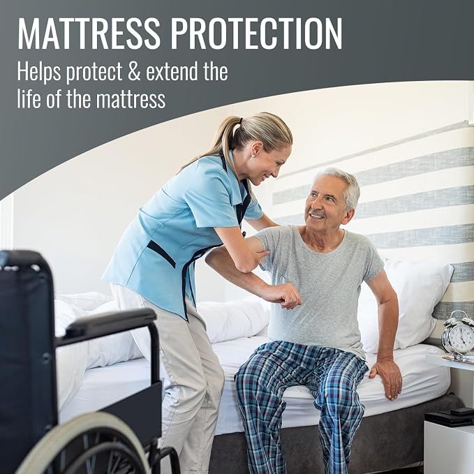 DMI Full Size Waterproof Mattress Protector - Fitted, Noiseless Mattress Cover, Soft and Breathable, 54" x 75"x 13", White