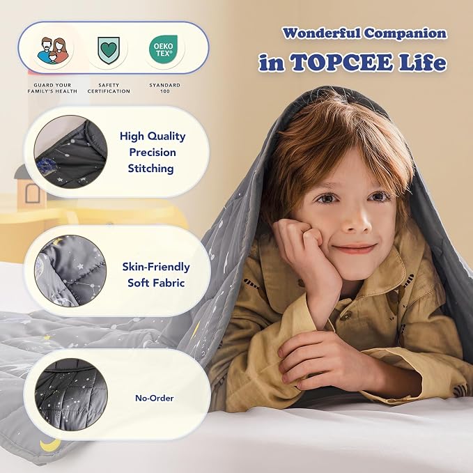 Weighted Blanket (3 lbs, 36" x 48") Cooling Throw Heavy Blanket for Sleeping Apply to 20-40 lbs, Soft Thick Breathable Blanket with Glass Bead, Easy Care