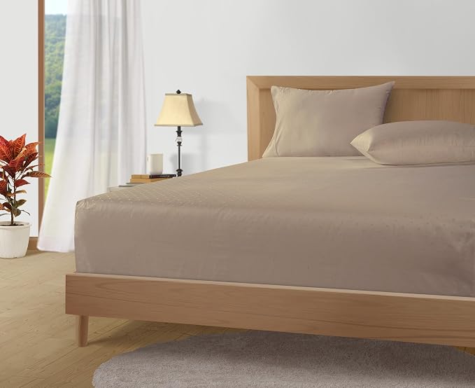 LANE LINEN Split King Sheets Sets for Adjustable Bed Sateen Weave - Taupe | Split King Sheets - 5-Piece Set, For Guests And Everyday Use, For A Silky Hotel-Style Bed, Made For Adjustable Beds
