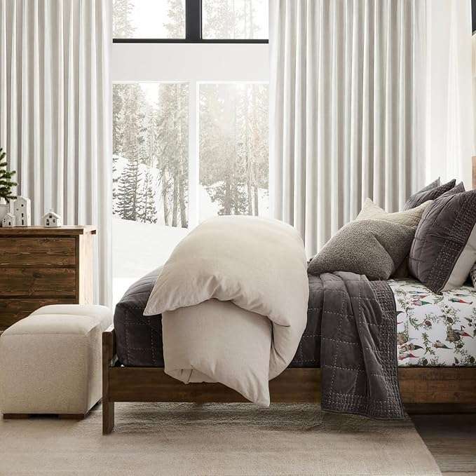 QJmydeco 100% Blackout Curtains for Bedroom, 100 Inch Living Room Faux Linen Designer Custom Drapes for Windows Treatments Insulated 2 Panels,Cream Ivory (W50 xL100 Inches Long 2Pcs)