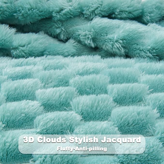 NEWCOSPLAY Fleece Clouds Cozy Throw Blanket for Couch, Sage Green, 50"x60" | Premium Silky Flannel Blanket, Soft Lightweight Fluffy Throw Blanket for Bed Sofa Decor, Gift for All Season Use
