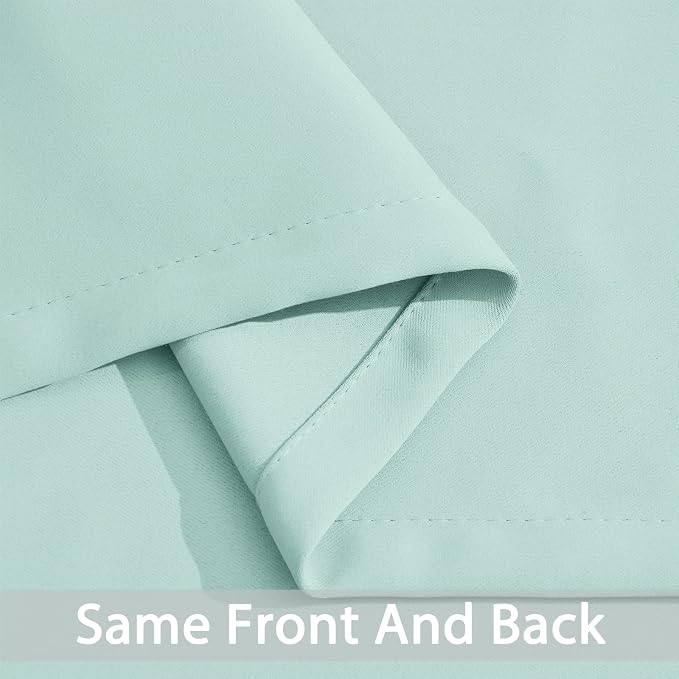 Yakamok Room Darkening Curtains 42x72 inch Length Aqua-Living Room | 2 panels,grommet blackout window treatment,thermal insulated,light blocking drapes,privacy protection,bedroom dining room