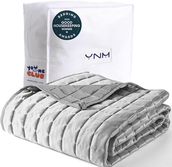 YnM Cooling Weighted Blanket for Adults, 40lbs Heavy Bed Throw Comforter with 100% PE Fabric, Ideal for Hot Sleepers or Summer Days(88x104 Inches for Queen/King Bed, 40 Pounds, Grey)