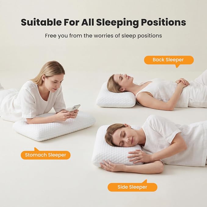 OLIXIS Memory Foam Pillow, Bed Pillows for Sleeping, Standard Size, 3 PCS | Firm and Comfortable Support, Bed Pillow for Back and Side Sleepers, Cooling Gel, Breathable Mesh & Washable Cover, White