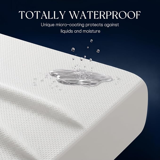 King Mattress Protector Tencel Luxury 100% Waterproof Mattress Cover | Silky Soft & Breathable,Cooling Mattress Pad Cover King Fitted 18" Deep Pocket Noiseless,78"x80"