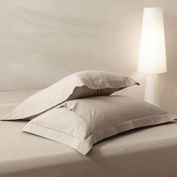BDEAR 3Pcs Linen Grey Duvet Cover California King Size 104" W x 98" L | 100% Washed Cotton, 1 Duvet Cover with 2 Pillowcases, Zipper Closure, OEKO TEX Standard,8 Corner Ties,Linen-Liked Texture