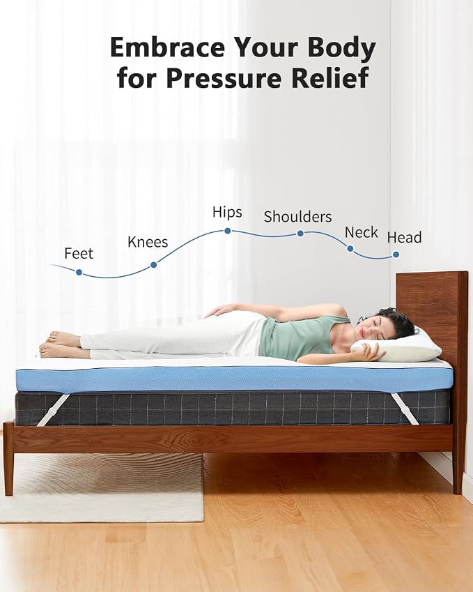 PERLECARE 3 Inch Firm Mattress Topper Twin Size, Cooling Gel-Infused & Bamboo Charcoal Memory Foam Bed Topper for Pressure Relief, High-Density Mattress Pad with Removable Cover